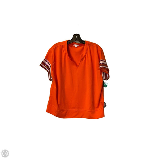 Top Short Sleeve By Mary Square In Orange, Size: L