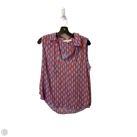 Top Sleeveless By Loft In Blue & Orange, Size: S