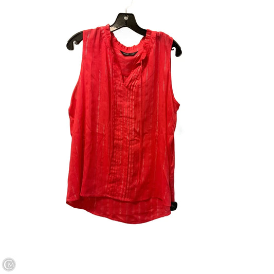 Top Sleeveless By Simply Vera In Red, Size: L