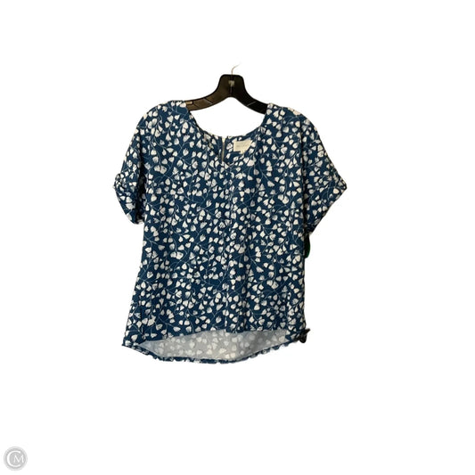 Top Short Sleeve By Melloday In Blue & White, Size: M