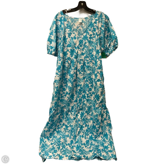 Dress Casual Maxi By Clothes Mentor In Blue & White, Size: L