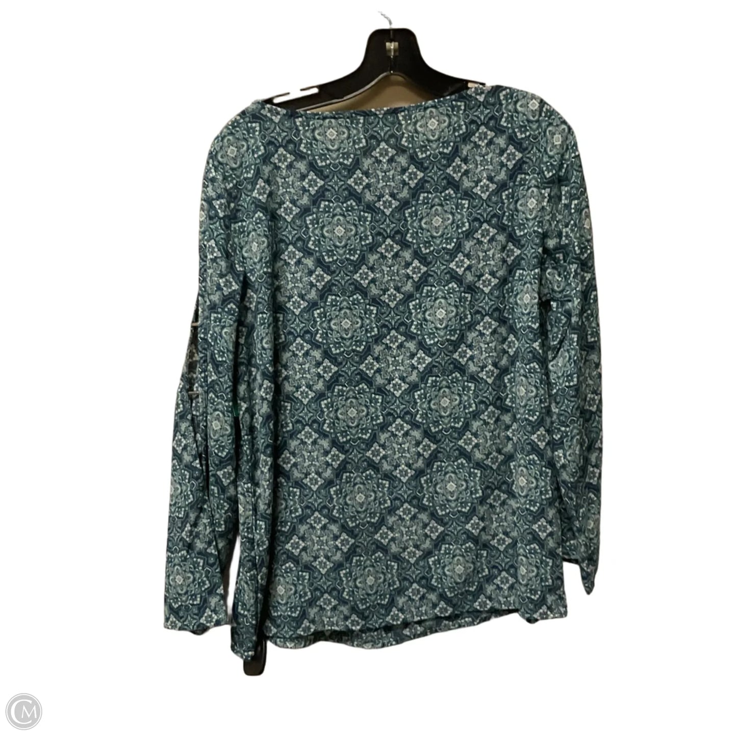 Top Long Sleeve By Michael By Michael Kors In Blue & Green, Size: M
