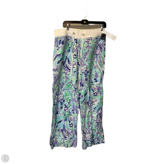 Pants Designer By Lilly Pulitzer In Blue & Purple, Size: L