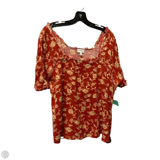 Top Short Sleeve By Wonderly In Red & Yellow, Size: Xl