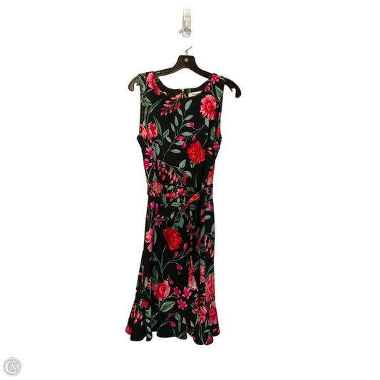 Dress Work By Calvin Klein In Floral Print, Size: 12
