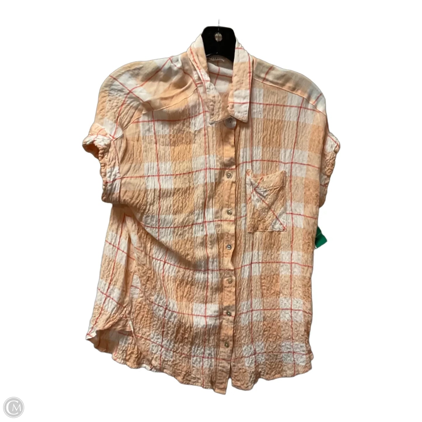 Top Short Sleeve By Jane And Delancey In Orange & White, Size: S