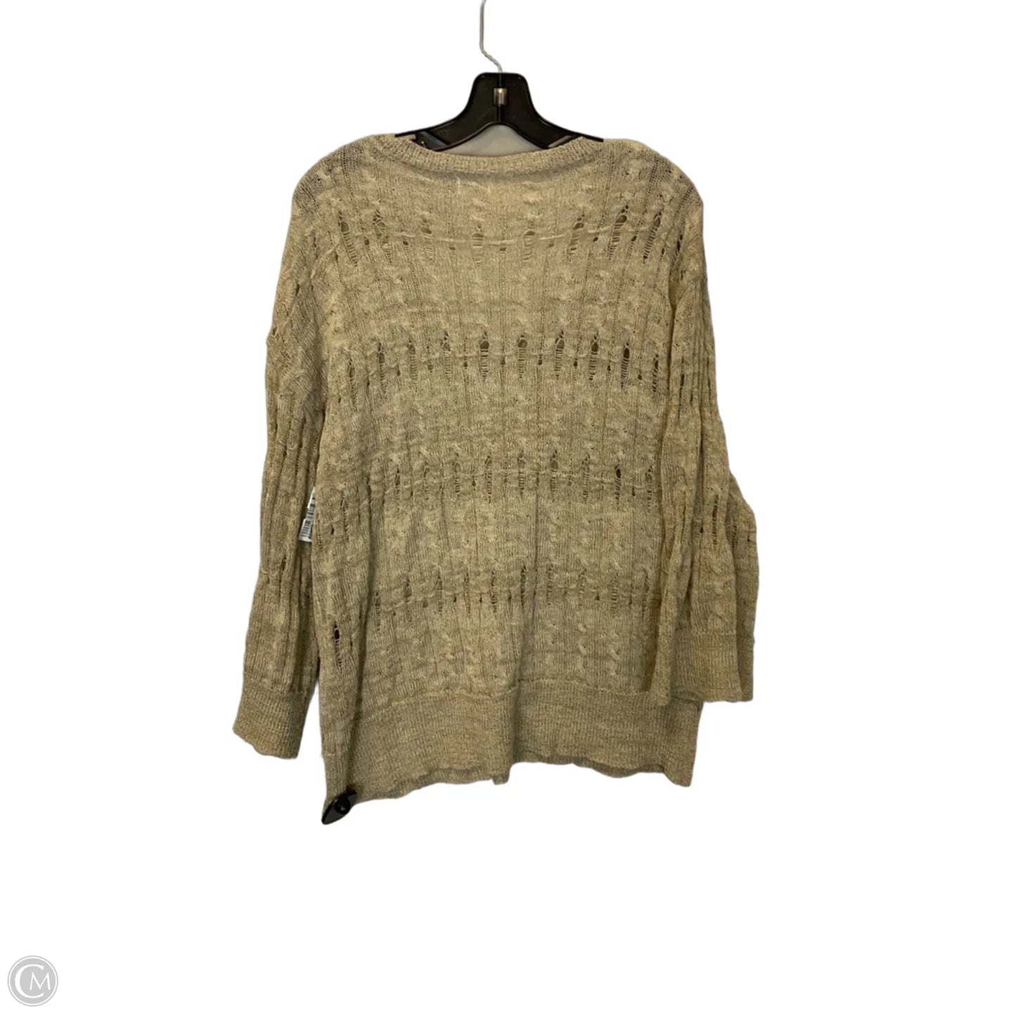 Top Long Sleeve By Pol In Tan, Size: L