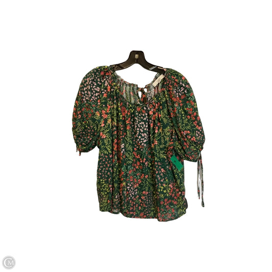 Top Short Sleeve By Loft In Floral Print, Size: L