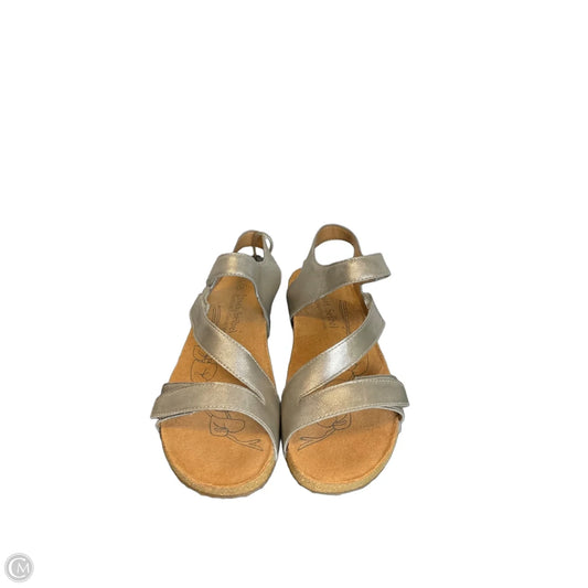 Sandals Heels Wedge By Josef Seibel In Silver, Size: 7.5