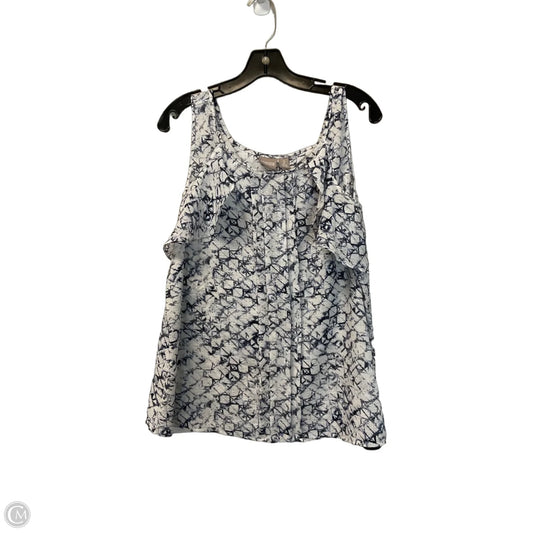 Top Short Sleeve By Chicos In Blue & White, Size: M