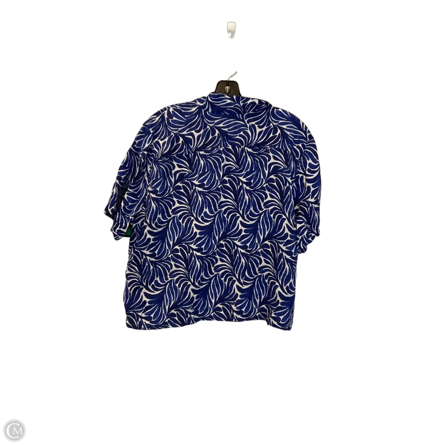 Top Short Sleeve By H&m In Blue & White, Size: Xl