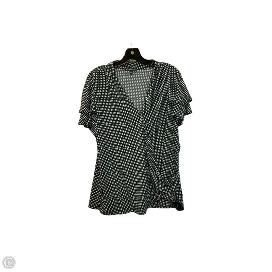 Top Short Sleeve By Adrianna Papell In Black & Blue, Size: Xl