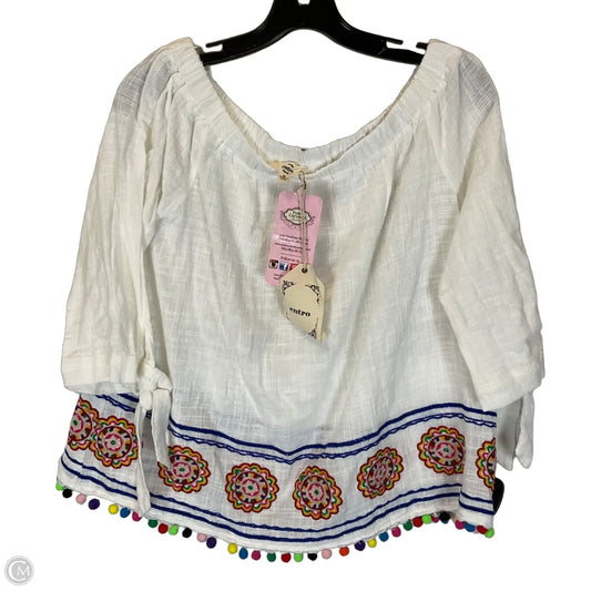 Top 3/4 Sleeve By Entro In White, Size: M