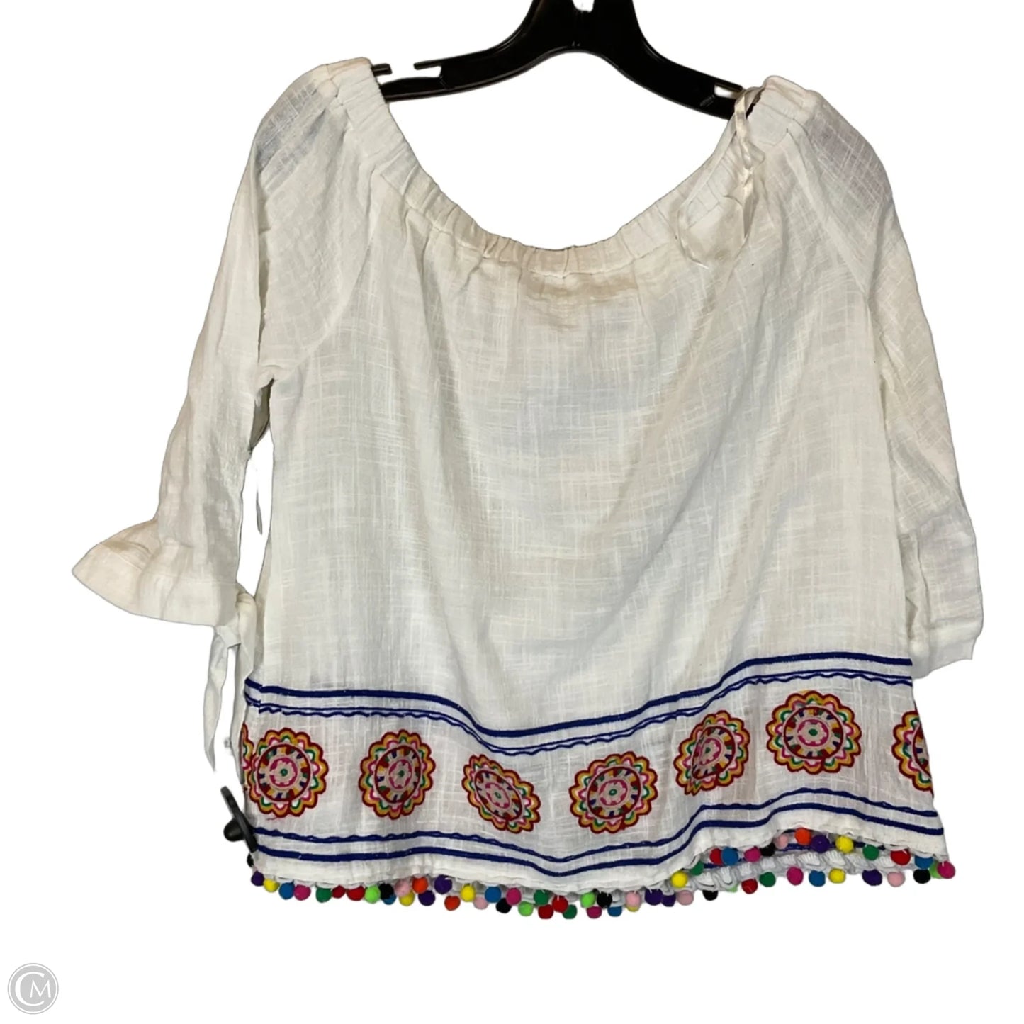 Top 3/4 Sleeve By Entro In White, Size: M