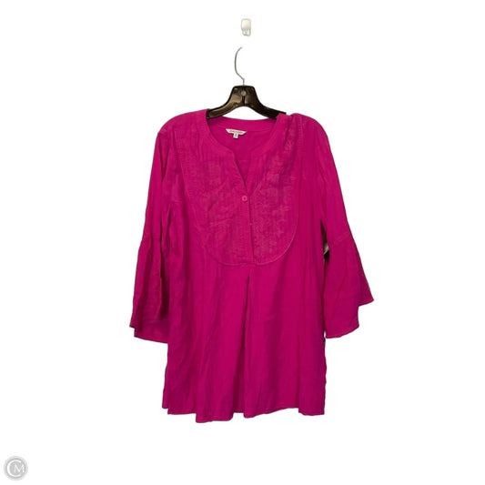 Top 3/4 Sleeve By John Mark In Pink, Size: M