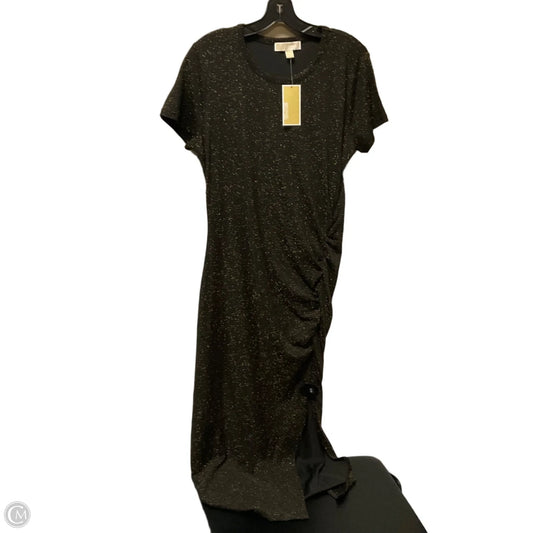 Dress Casual Maxi By Michael By Michael Kors In Black & Gold, Size: L