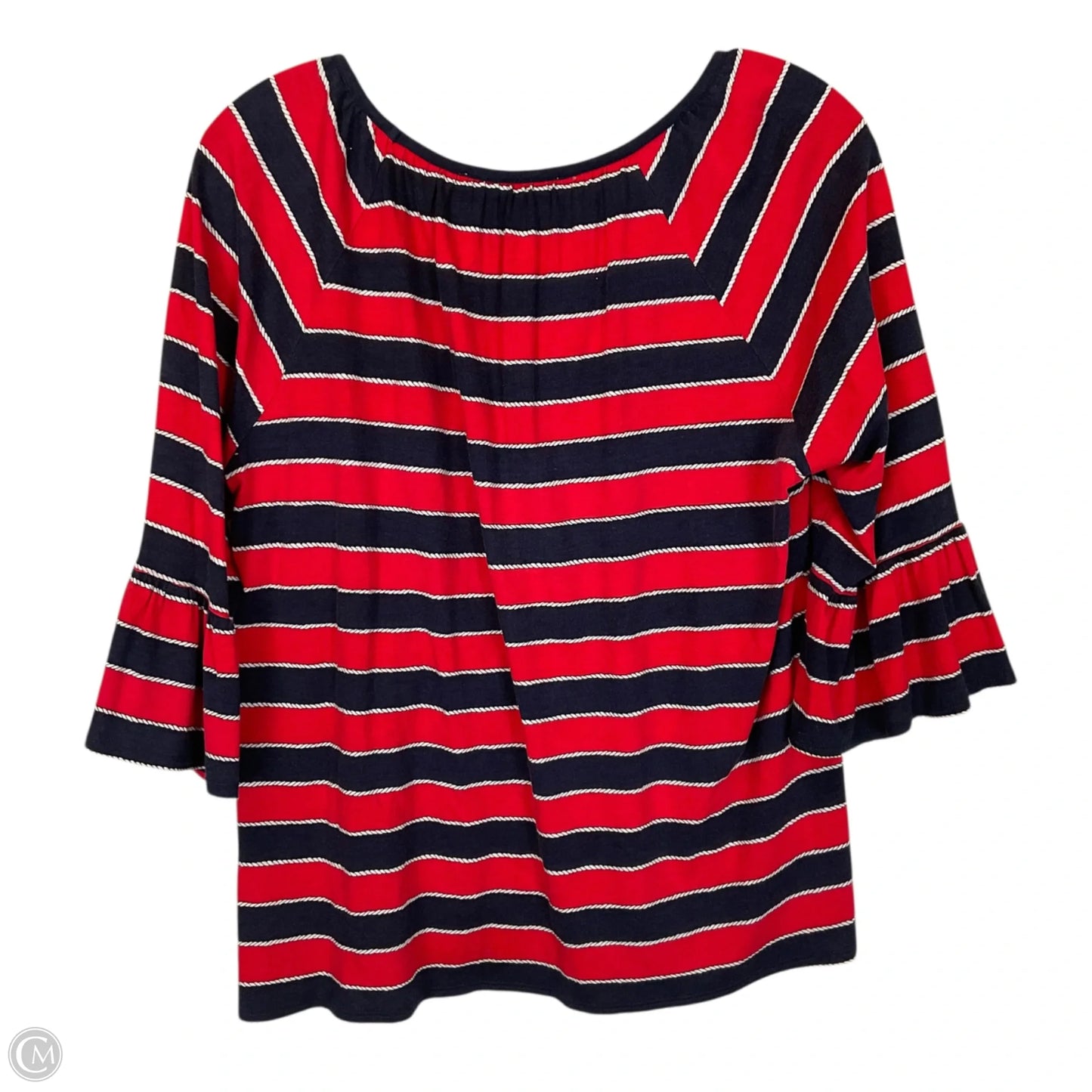 Top 3/4 Sleeve By Michael By Michael Kors In Blue & Red, Size: S