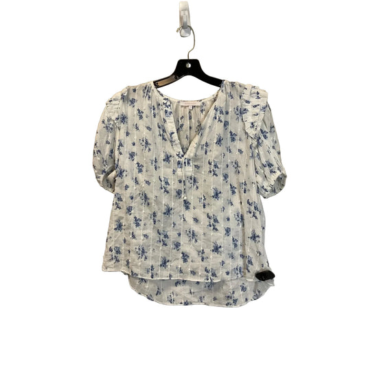 Top Short Sleeve By Olivaceous In Blue & White, Size: S