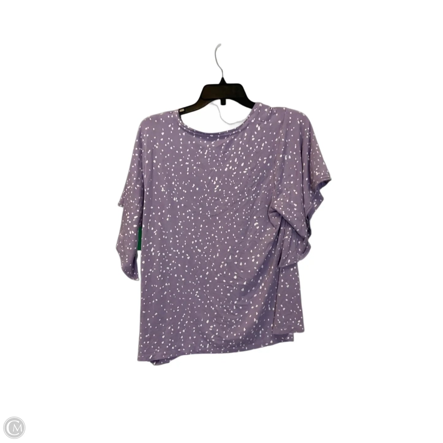 Top Short Sleeve By Chicos In Purple & White, Size: L