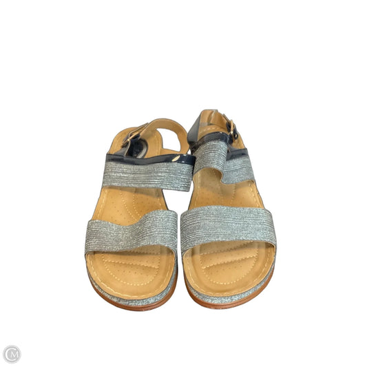 Sandals Flats By Clothes Mentor In Blue, Size: 10