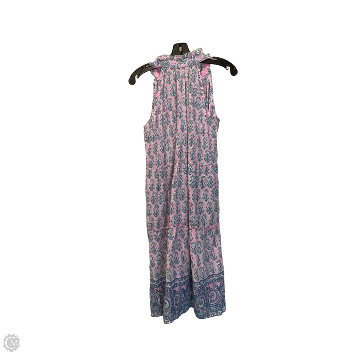 Dress Casual Midi By Cmc In Blue & Pink, Size: S