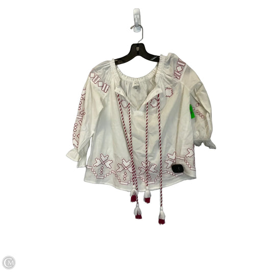 Top 3/4 Sleeve By Cmc In Red & White, Size: Xs