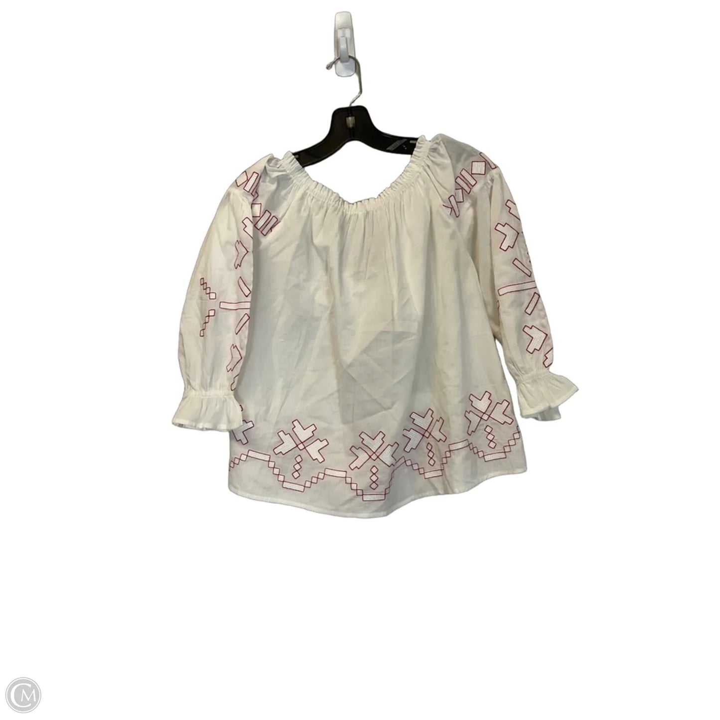 Top 3/4 Sleeve By Cmc In Red & White, Size: Xs