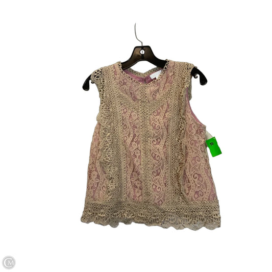 Top Sleeveless By Eri + Ali In Pink & Tan, Size: Xs
