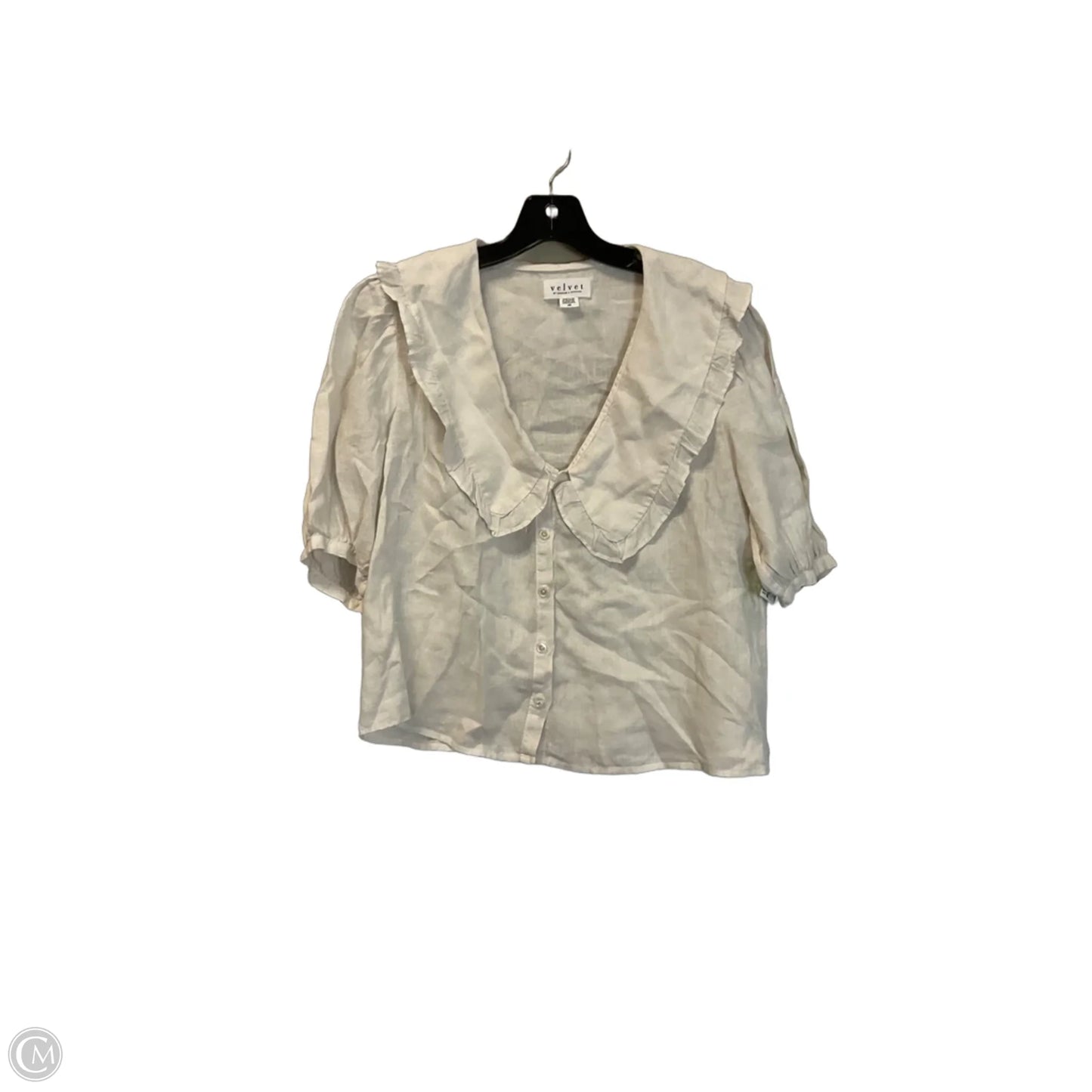 Top Short Sleeve By Velvet By Graham & Spencer In White, Size: Xs