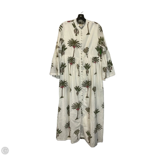 Dress Casual Maxi By Cmc In Cream & Green, Size: M