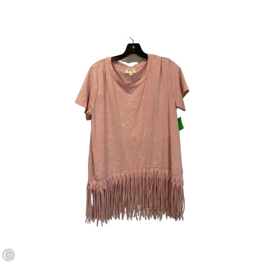 Top Short Sleeve By Bibi In Pink, Size: L