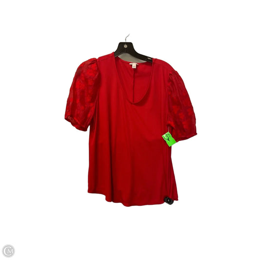 Top Short Sleeve By Cato In Red, Size: L