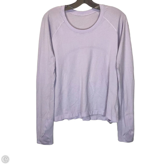 Athletic Top Long Sleeve Crewneck By Lululemon In Purple, Size: 14