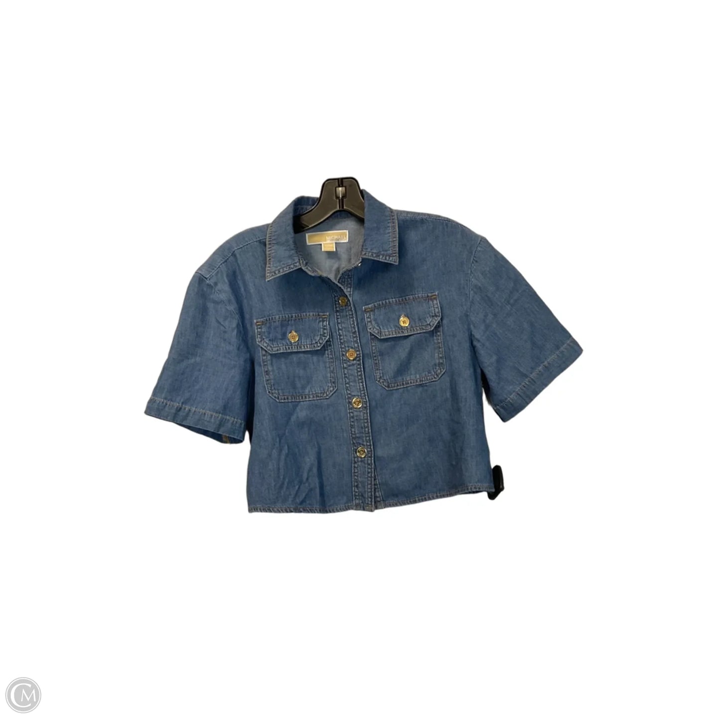 Top Short Sleeve By Michael By Michael Kors In Blue Denim, Size: Xs