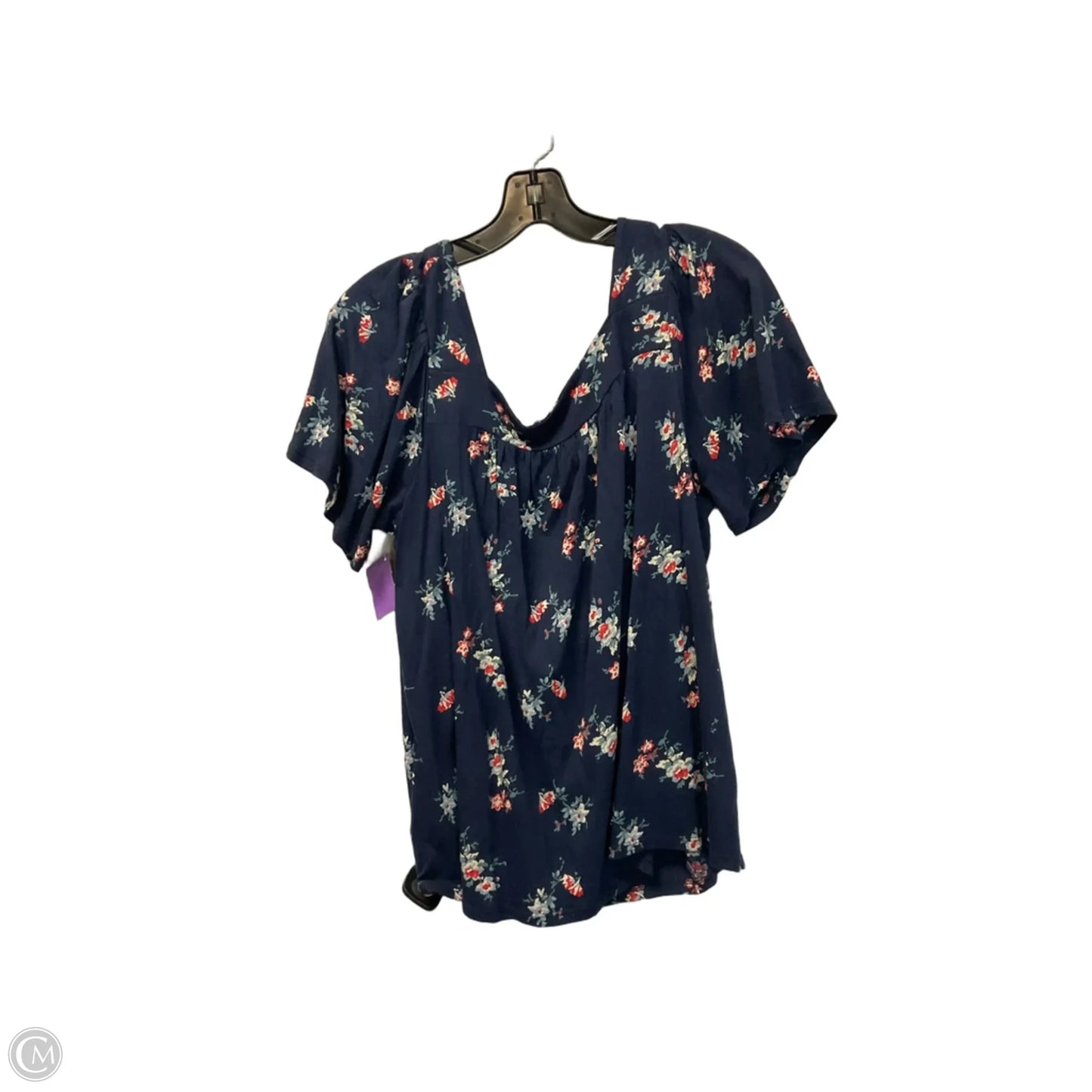 Top Short Sleeve By Lucky Brand In Floral Print, Size: M