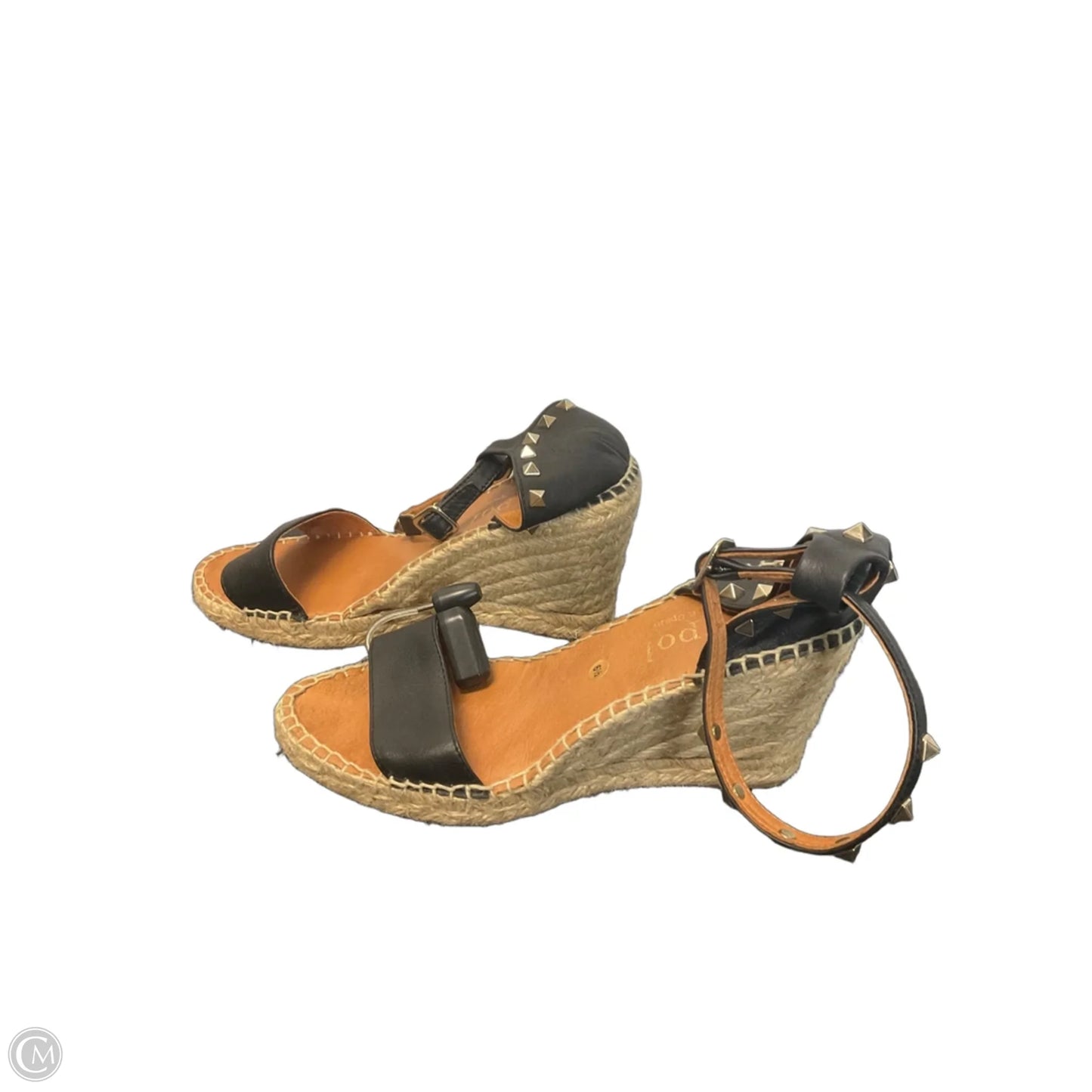 Sandals Heels Wedge By Cmc In Black, Size: 6.5