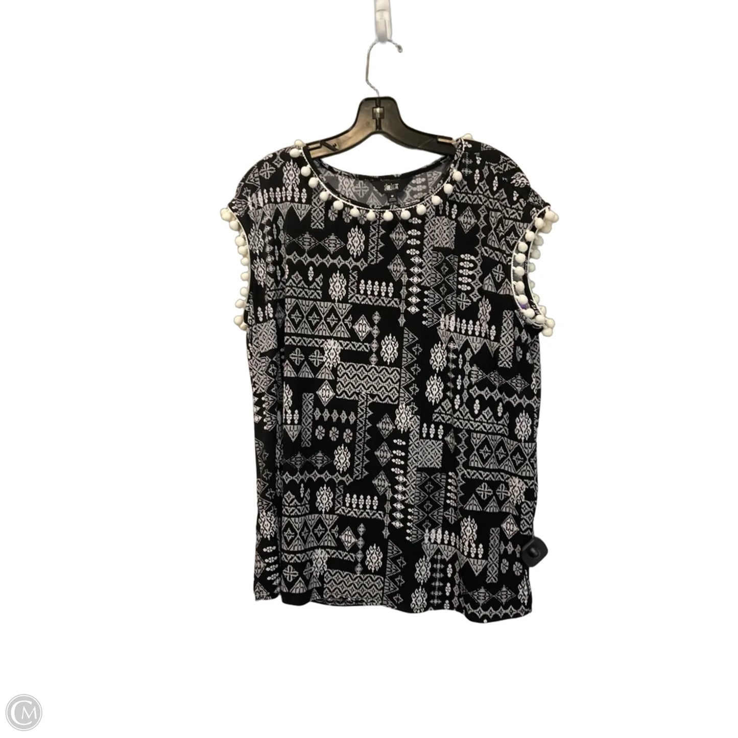 Top Sleeveless By Investments In Black & White, Size: M