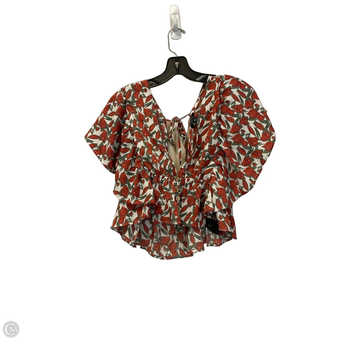 Top Short Sleeve By Clothes Mentor In Green & Red, Size: L