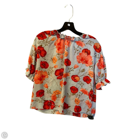 Top Short Sleeve By Cha Cha Vente In Floral Print, Size: S