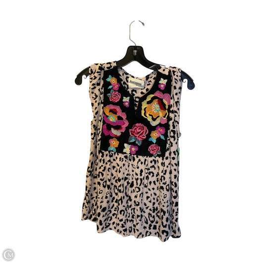 Top Sleeveless By Savanna Jane In Black & Pink, Size: S