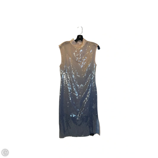 Dress Party Midi By Anthropologie In Blue & Tan, Size: S