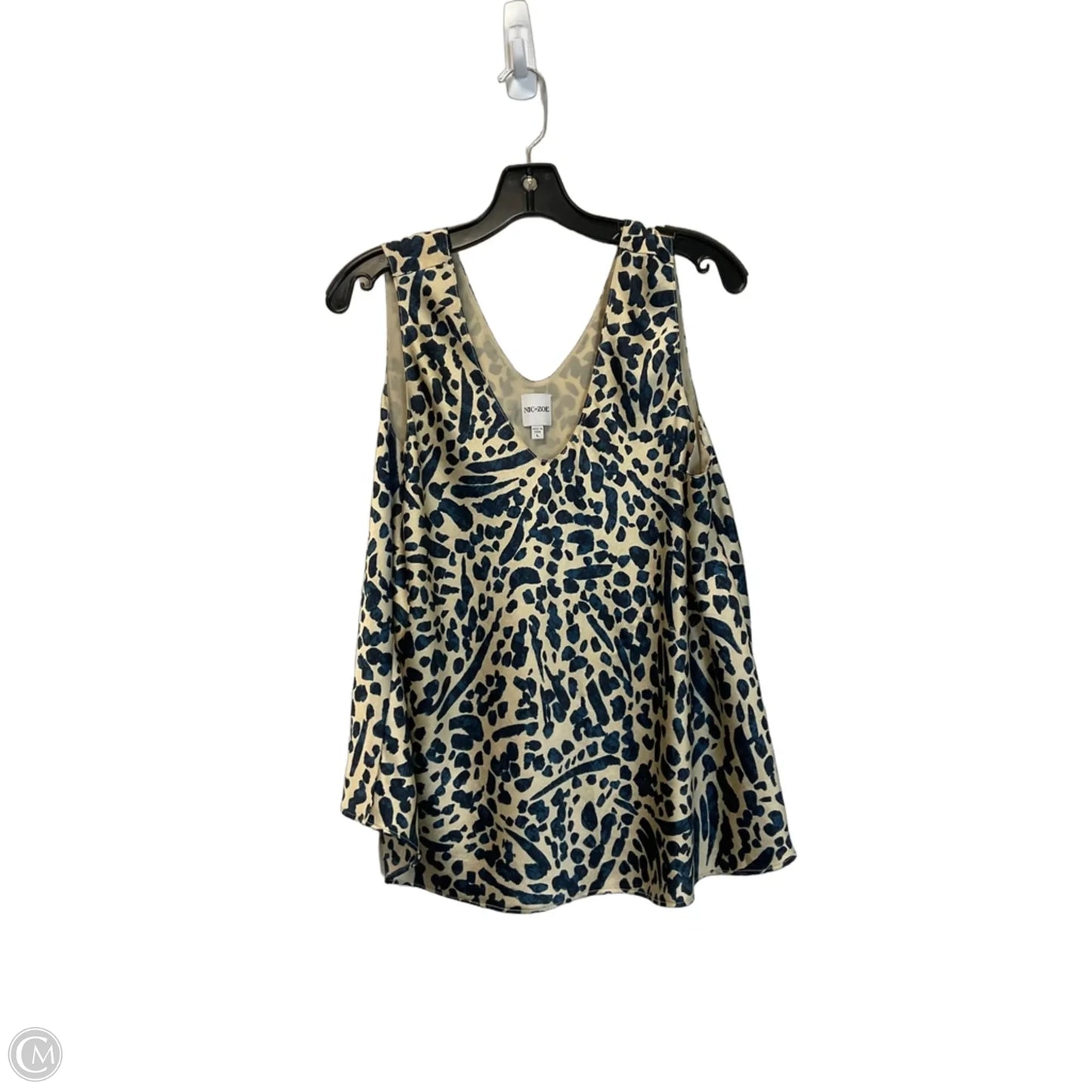Top Sleeveless By Nic + Zoe In Blue & Gold, Size: L
