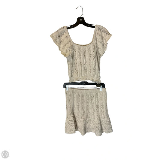 Skirt Set 2pc By Freshman In Cream, Size: S