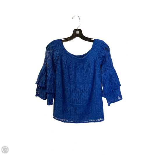 Top 3/4 Sleeve Designer By Lilly Pulitzer In Blue, Size: Xs