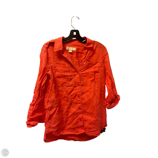 Top Long Sleeve By Michael By Michael Kors In Orange, Size: S