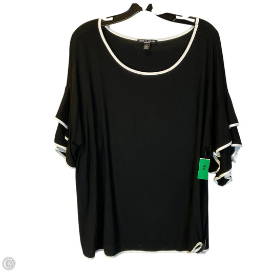 Top Short Sleeve By Cable And Gauge In Black, Size: 1x