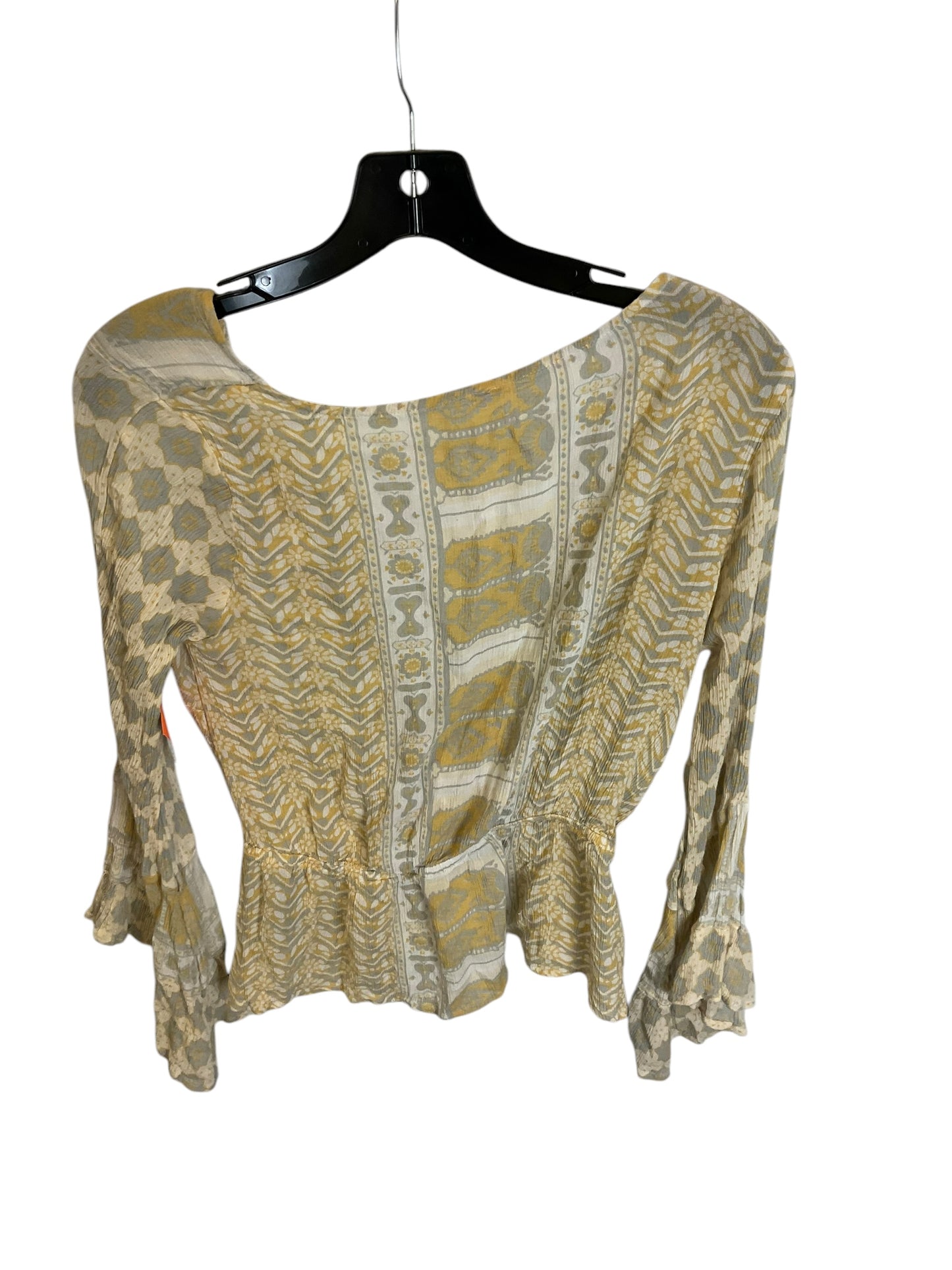 Top Long Sleeve By Free People In Yellow, Size: S