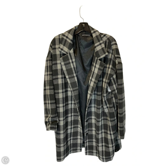 Coat Peacoat By Pretty Little Thing In Plaid Pattern, Size: S