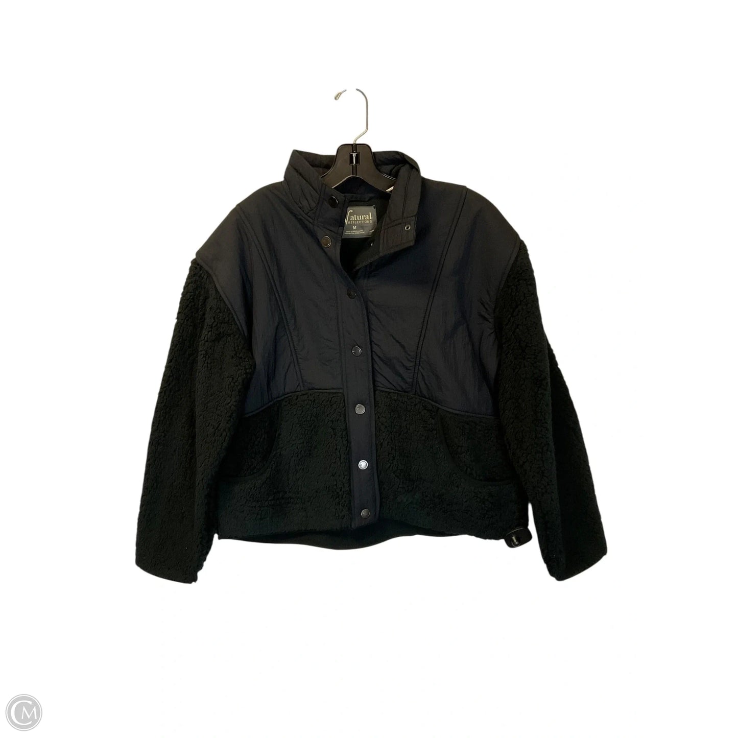 Jacket Faux Fur & Sherpa By Natural Reflections In Black, Size: M