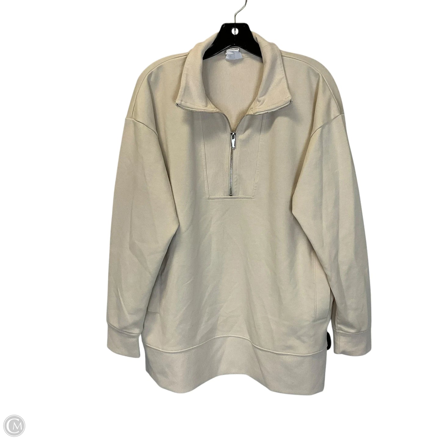 Top Long Sleeve By Sage In Cream, Size: L